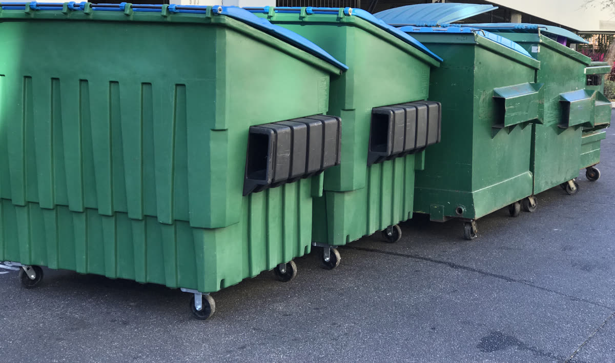 Commercial bins & dumpsters, sanitized